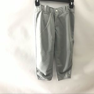 3N2 Women Youth Size L Gray Softball Knickers With Belt Loops Baseball Pants